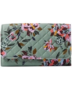 Vera Bradley Wallets Cotton Trifold Clutch Wallet with RFID Protection