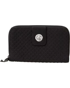 Vera Bradley Wallets Microfiber Turnlock Wallet with RFID Protection